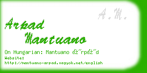 arpad mantuano business card